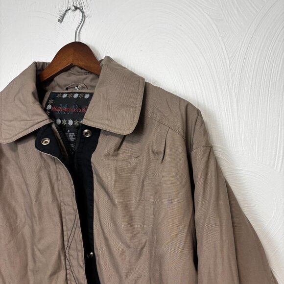 Vintage Middlebrook Park Winter Coat Beige Long Sleeve 90s Full Zip Cotton Women - Picture 3 of 5